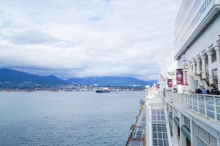 Canada Place at the waterfront in Vancouver - VANCOUVER - CANADA - APRIL 12, 2017のeditorial素材