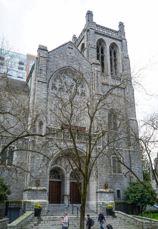 St Andrews Wesley United Church in Vancouver - VANCOUVER - CANADA - APRIL 12, 2017のeditorial素材