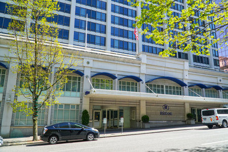 Hilton Hotel Portland - PORTLAND - OREGON - APRIL 16, 2017のeditorial素材