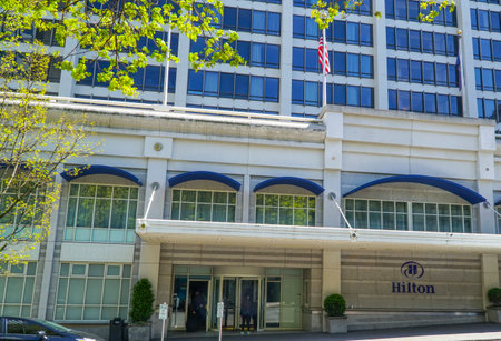 Hilton Hotel Portland - PORTLAND - OREGON - APRIL 16, 2017のeditorial素材