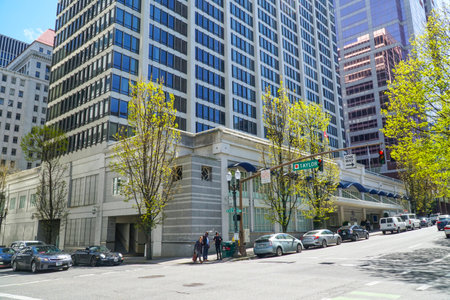 Hilton Hotel Portland - PORTLAND - OREGON - APRIL 16, 2017のeditorial素材