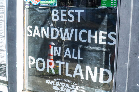 Best sandwiches in all Portland - PORTLAND - OREGON - APRIL 16, 2017のeditorial素材