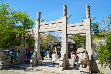 The famous Chinese Garden in Portland - PORTLAND - OREGON - APRIL 16, 2017のeditorial素材