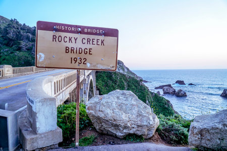 Rocky Creek Bridge at Big Sur Californiaのeditorial素材