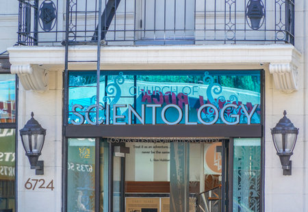 Scientology Building at Hollywood Boulevard in Los Angeles - LOS ANGELES - CALIFORNIA - APRIL 20, 2017のeditorial素材