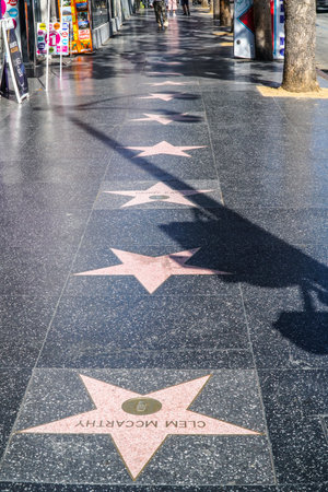 The famous Walk of Fame at Hollywood Boulevard - LOS ANGELES - CALIFORNIA - APRIL 20, 2017のeditorial素材