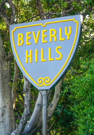 Famous Beverly Hills sign - LOS ANGELES - CALIFORNIA - APRIL 20, 2017のeditorial素材