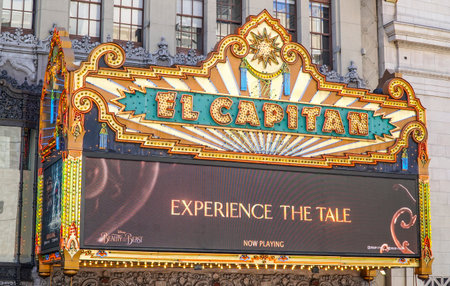 El Capitan movie theater in Hollywood - LOS ANGELES - CALIFORNIA - APRIL 20, 2017のeditorial素材