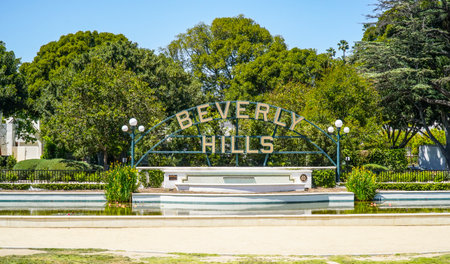 Big Beverly Hills sign in Los Angeles - LOS ANGELES - CALIFORNIA - APRIL 20, 2017のeditorial素材