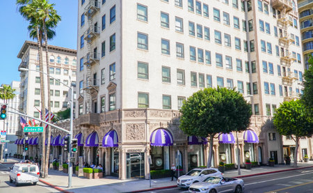 Famous Beverly Wilshire Hotel in Beverly Hills - LOS ANGELES - CALIFORNIA - APRIL 20, 2017のeditorial素材