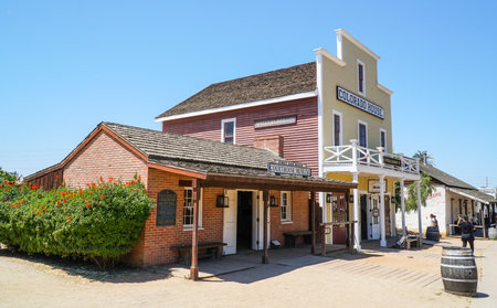 Amazing Western Style houses at San Diego Old Town - SAN DIEGO - CALIFORNIA - APRIL 21, 2017のeditorial素材