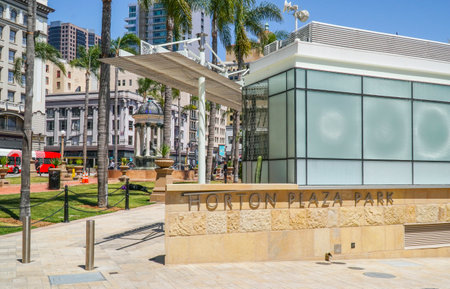 Horton Plaza Park in San Diego - SAN DIEGO - CALIFORNIA - APRIL 21, 2017のeditorial素材