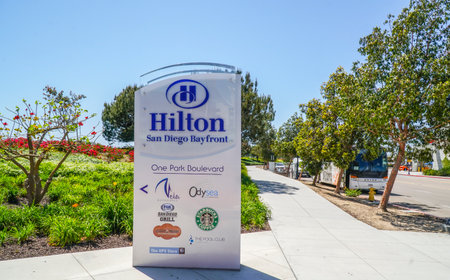 The Hilton Hotel San Diego - SAN DIEGO - CALIFORNIA - APRIL 21, 2017のeditorial素材