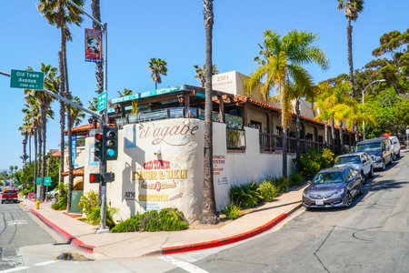 Street corner of San Diego Old Town - the Mexican district - SAN DIEGO - CALIFORNIA - APRIL 21, 2017のeditorial素材