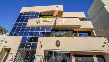 Building of the Mexican Embassy in San Diego - SAN DIEGO - CALIFORNIA - APRIL 21, 2017のeditorial素材