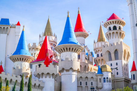 Beautiful Excalibur Hotel and Casino in Las Vegas - LAS VEGAS - NEVADA - APRIL 23, 2017のeditorial素材