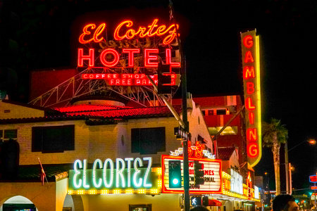 Famous El Cortez Hotel in Downtown Las Vegas - LAS VEGAS - NEVADA - APRIL 23, 2017のeditorial素材
