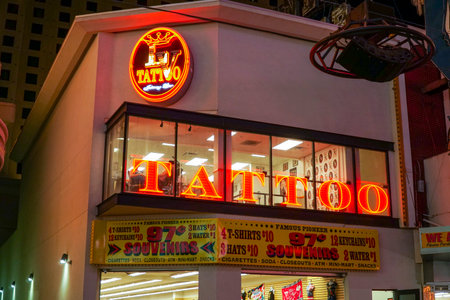 Tattoo studio in Las Vegas Downtown - LAS VEGAS - NEVADA - APRIL 23, 2017