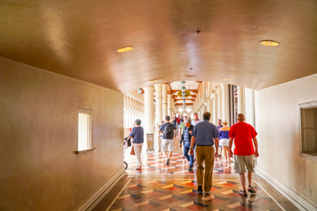 Tourists visiting the famous Venetian Hotel in Las Vegas - LAS VEGAS - NEVADA - APRIL 22, 2017のeditorial素材