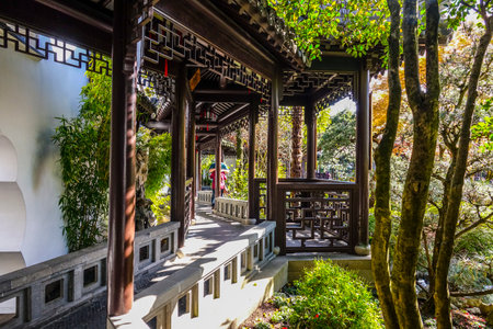 Beautiful Chinese Garden in Portland - PORTLAND / OREGON - APRIL 15, 2017のeditorial素材