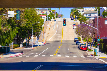 Typical San Diego Street view - SAN DIEGO / CALIFORNIA - APRIL 21, 2017