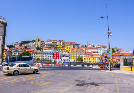 The colorful hills in the city of Lisbon - LISBON - PORTUGAL - JUNE 17, 2017のeditorial素材