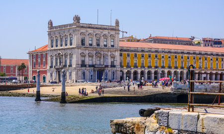 View from Tagus River over Comercio Square in Lisbon - LISBON - PORTUGAL - JUNE 17, 2017のeditorial素材