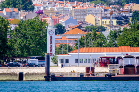 The port of Belem in Lisbon - Belem harbor - LISBON - PORTUGAL - JUNE 17, 2017のeditorial素材