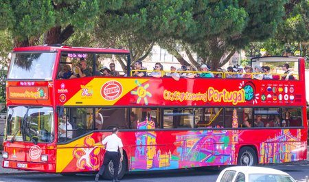 Sightseeing tour by bus in the city of Lisbon
