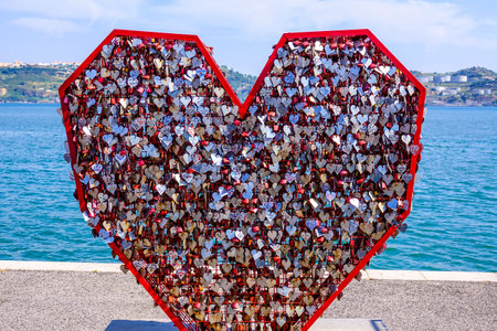 Love Monument at the Tagus Riverwalk in Lisbonのeditorial素材