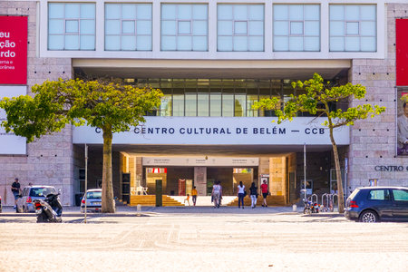 CCB in Lisbon - Cultural Centre of Belem - aerial viewのeditorial素材