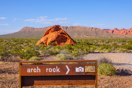 Arch Rock in the Valley of Fire - OVERTON / NEVADA - APRIL 25, 2017のeditorial素材