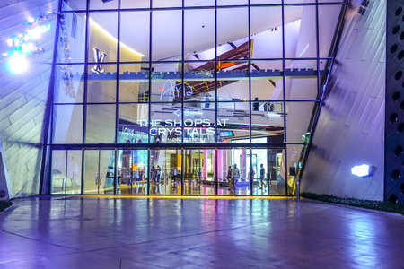Entrance of Crystals Shopping Center in Las Vegas - LAS VEGAS / NEVADA - APRIL 25, 2017のeditorial素材