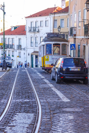 Sightseeing in Lisbon - the historic district - LISBON, PORTUGAL 2017のeditorial素材