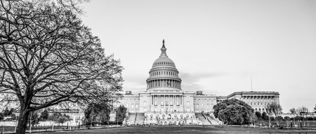 The famous US Capitol in Washington DC - WASHINGTON DC / COLUMBIA - APRIL 7, 2017のeditorial素材