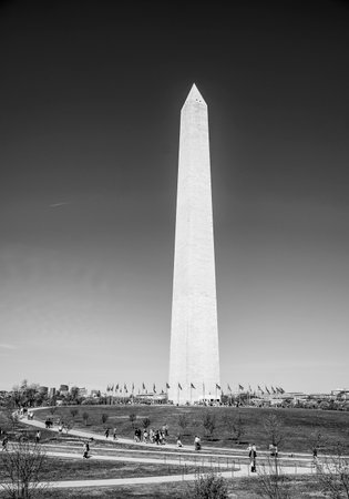 Famous Washington Monument in the City of Washington DC - WASHINGTON DC / COLUMBIA - APRIL 7, 2017のeditorial素材