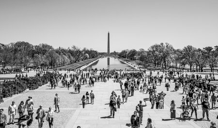Main tourist attraction in Washington - The Lincoln Memorial - WASHINGTON DC / COLUMBIA - APRIL 7, 2017のeditorial素材
