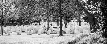 Famous Arlington Cemetery in Washington - WASHINGTON / DISTRICT OF COLUMBIA - APRIL 8, 2017のeditorial素材