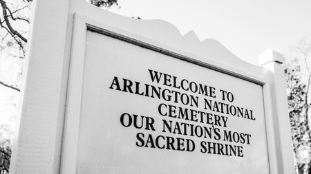 Famous landmark in Washington - The Arlington Cemetery - WASHINGTON / DISTRICT OF COLUMBIA - APRIL 8, 2017のeditorial素材