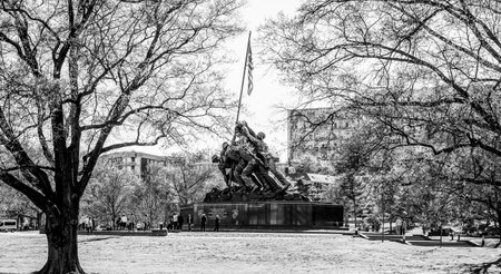 Iwojima Memorial in Washington - WASHINGTON / DISTRICT OF COLUMBIA - APRIL 8, 2017のeditorial素材
