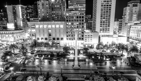Beautiful San Francisco Union Square by night - SAN FRANCISCO - CALIFORNIA - APRIL 17, 2017