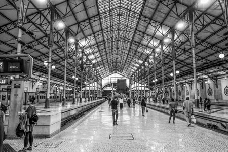 Beautiful Rossio Train Station in Lisbon - LISBON / PORTUGAL - JUNE 17, 2017のeditorial素材