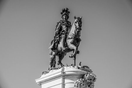 Comercio Square monument in Lisbon - LISBON / PORTUGAL - JUNE 16, 2017のeditorial素材