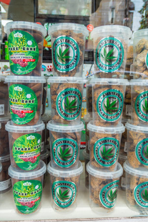 The famous Amsterdam Cannabis Cookies - AMSTERDAM - THE NETHERLANDS - JULY 20, 2017のeditorial素材