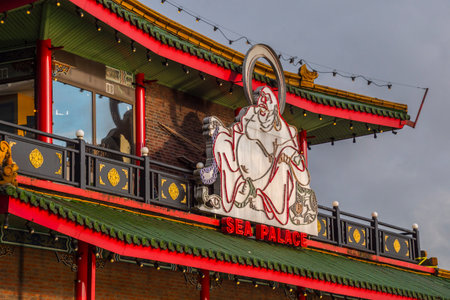 Famous Sea Palace Restaurant in Amsterdamのeditorial素材
