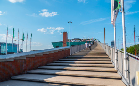 Steps to the roof of Nemo Science Museum Amsterdamのeditorial素材