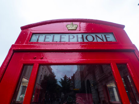 London telephone booth - typical viewのeditorial素材