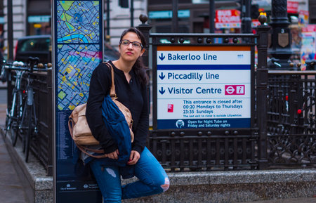 Young and beautiful girl in Londonのeditorial素材