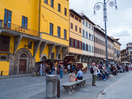 Beautiful Santa Croce Square in the city of Florence - FLORENCE / ITALY - SEPTEMBER 12, 2017のeditorial素材