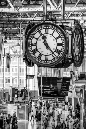 Famous clock at Waterloo Station - LONDON / GREAT BRITAIN - SEPTEMBER 19, 2016